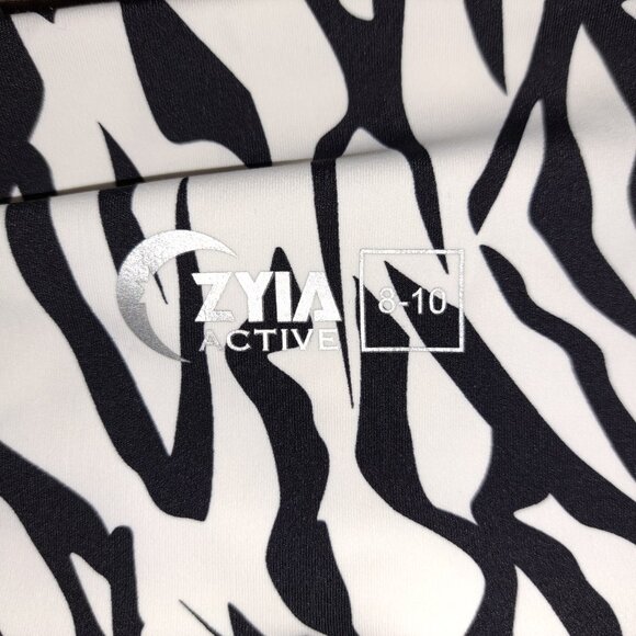 Zyia Active Safari Zebra Striped Pocket Brilliant Hi-Rise 7/8 24" Size 8-10 - Picture 12 of 16